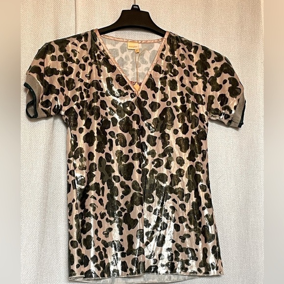 Monoplaza Tops - Monoplaza NWT Leo metallic leopard top